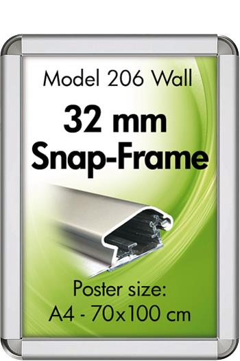9405580   Plakatramme Snap Rondo 32 mm aluminium 